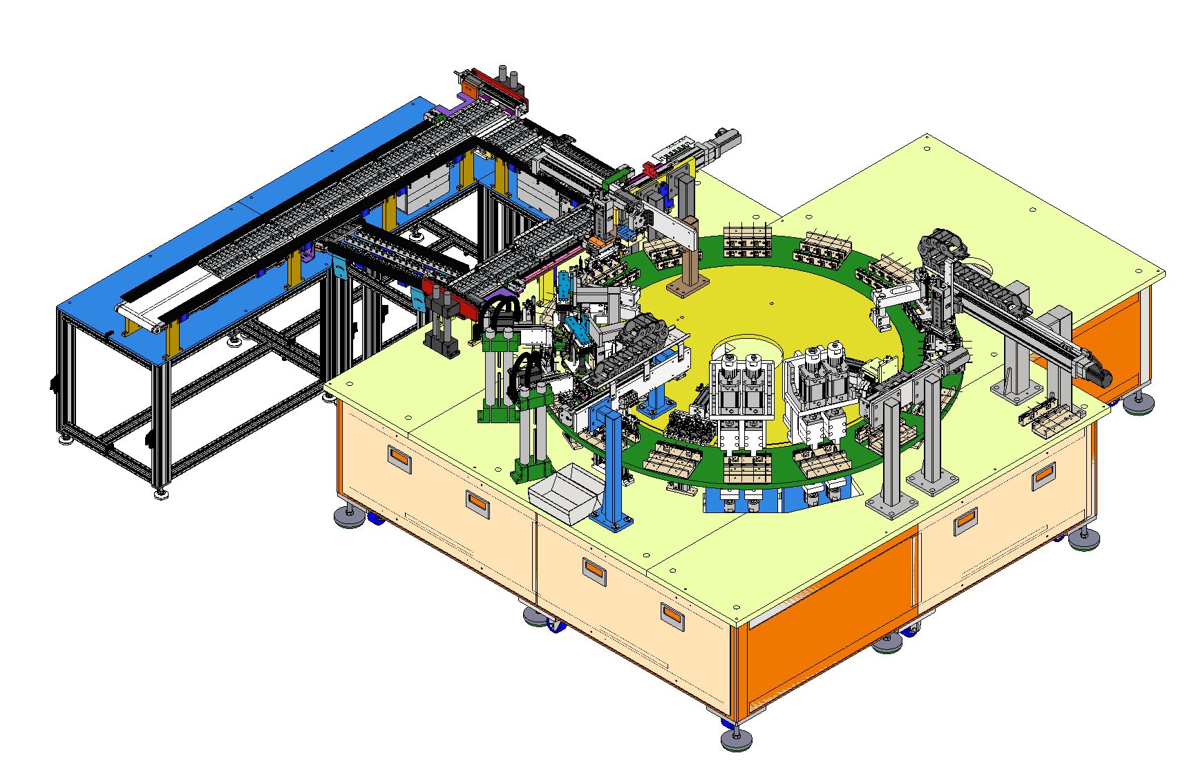 Medical device assembly machine - rotary indexing system with SCARA robot for syringe manufacturing